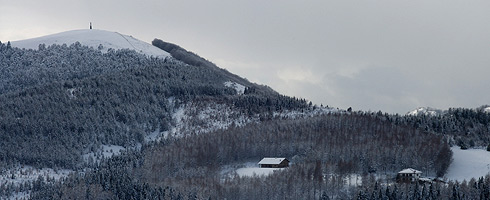 Winter view of Mount Saibi with Toki Alai and Letona-Korta below Even in winter